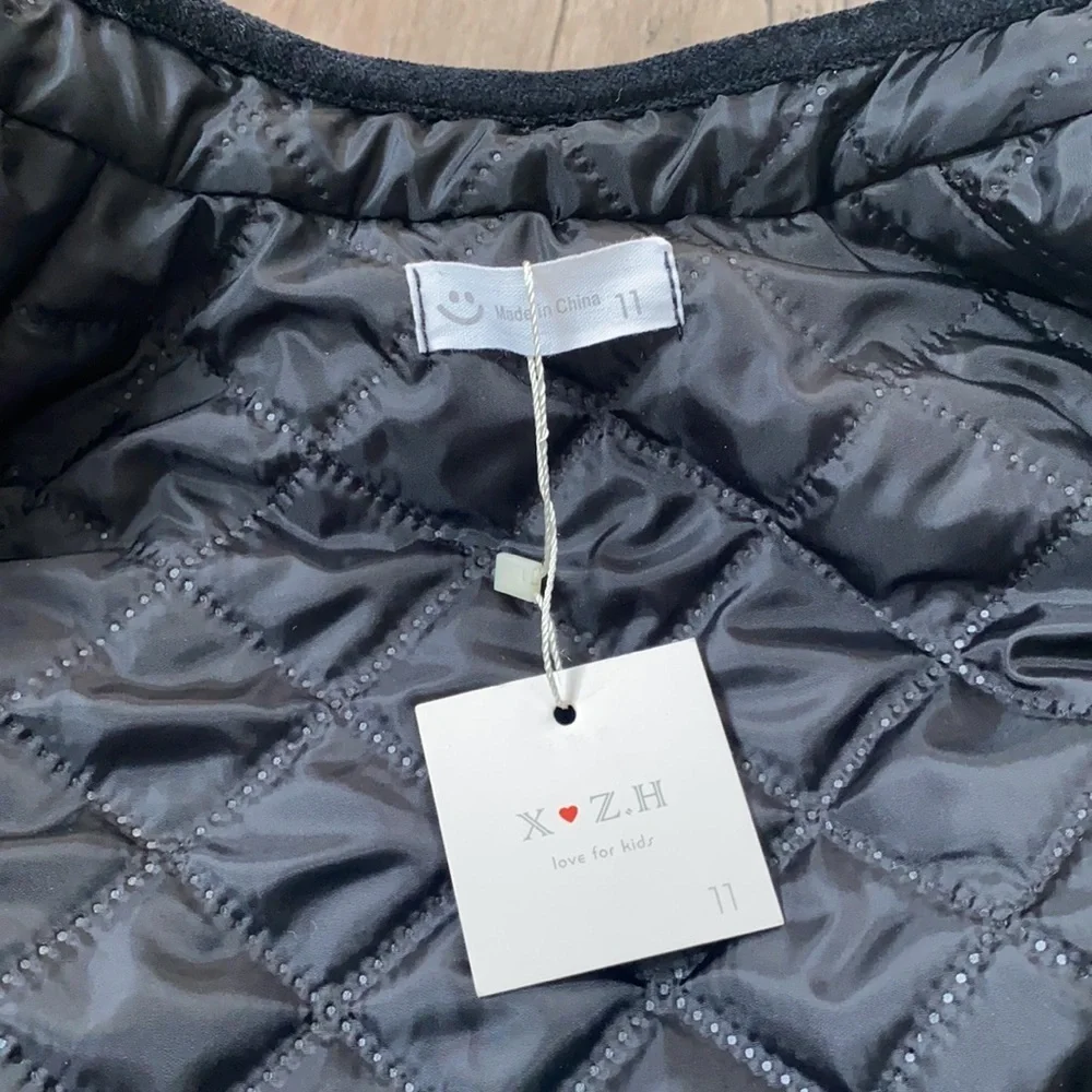 5 for $25‎ Quilted velvet jacket black, sequined
